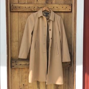 Vintage long wool tan jacket by Banana Republic